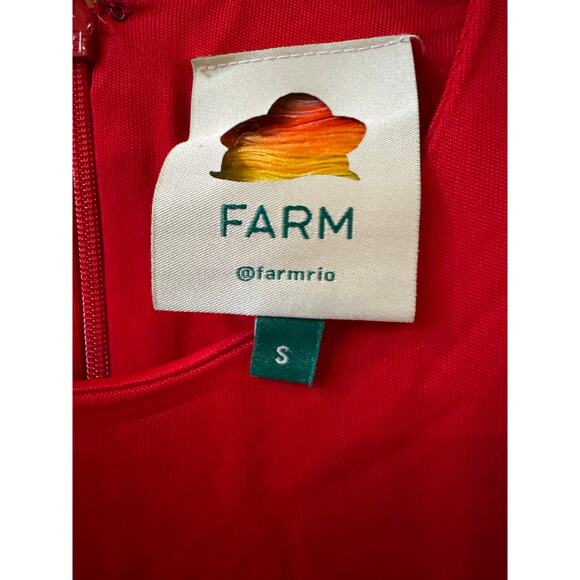 Farm Rio Twisted Cup Midi Dress - Size Small - Red (New) - Picture 4 of 6